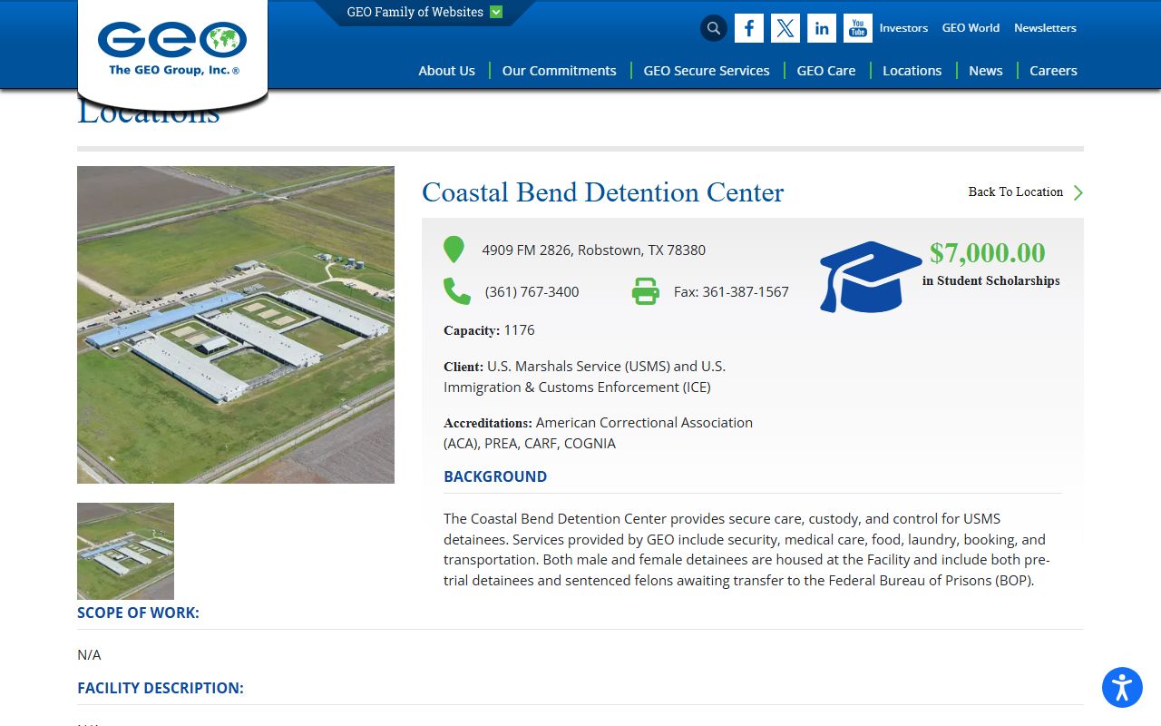 GEO Coastal Bend Detention Center facility page